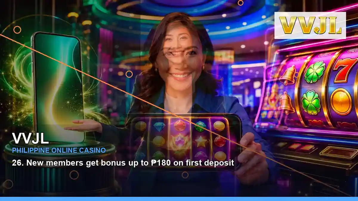 VVJL casino cashback rewards in a right close-up scene for the VVJL brand search, casino access, games, account help and